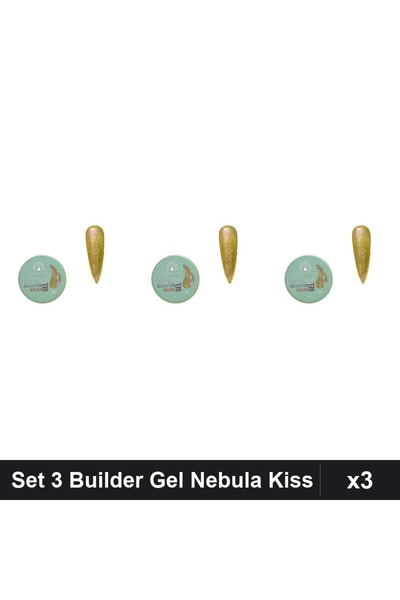 global fashion Set 3 Builder Gel Nebula Kiss Nr.06 15g, Constructie Unghii UV...