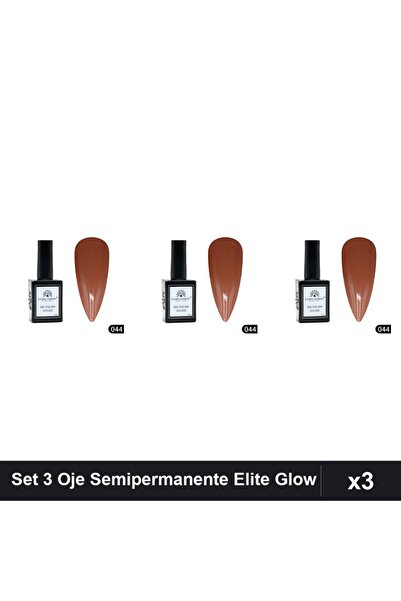 global fashion Set 3 Oje Semipermanente Elite Glow 15ml, Gel Polish UV/LED