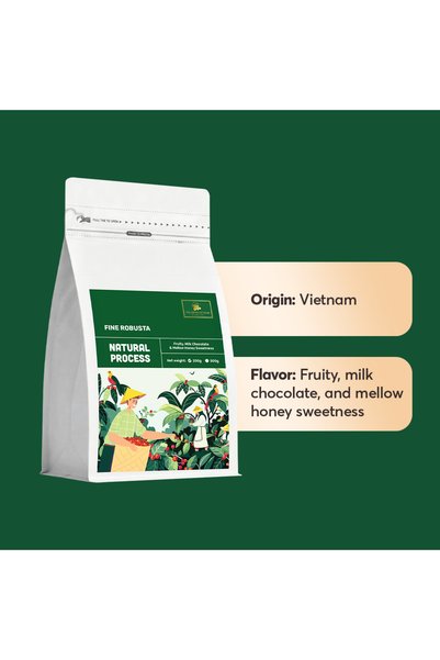 The Caphe Vietnam Fine Robusta Coffee – Anaerobic Natural Process (Single Origin, Whole Beans) 250g | Medium Roast, Fruity & Complex, Freshly Roasted in Dubai