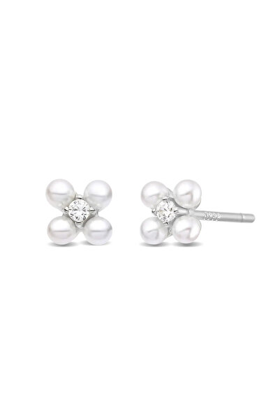 Lisa&Co. Cercei Argint Treasure Argint placat cu rodiu / Shellpearls&Zircon /...