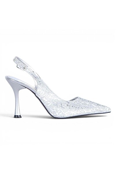 Ayakcenter Pantofi cu toc de 11 cm pentru femei Byn Ayışığı By39 Silver