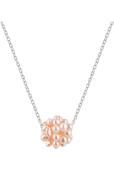 MINZA Ariel Women's Necklace, 925 Sterling Silver, Beaded Pendant Necklace, w...