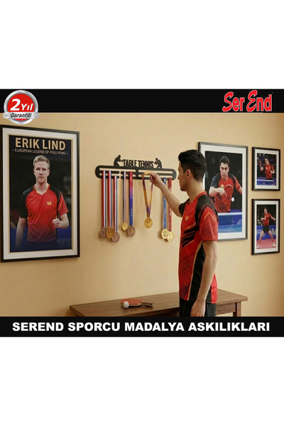 Serend MASA TENİSİ MADALYA ASKISI - ÇELİK METAL - 66 cm - ELEKTROSTATİK TOZ BOYALI