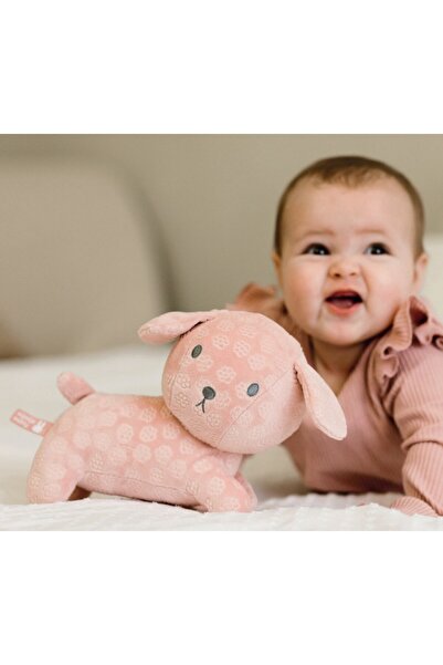 Baby Oliver Λούτρινο Σκυλάκι Από Βελουτέ Ύφασμα 25cm Ροζ Miffy Flowers