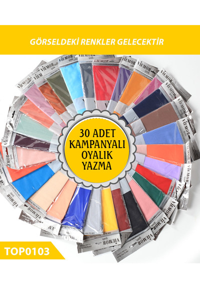 Viemor 30 adet ÇEYİZLİK HEDİYELİK Düz Renk Oyalık Yazma TOP0103-30