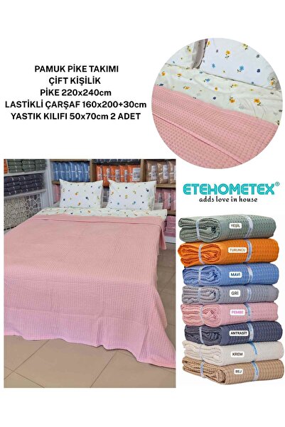 ETE HOMETEX Etehometex Double Size 100% Cotton Pool Pique Set