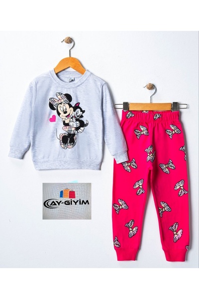 Ay Girls' Top and Bottom Double Combed Cotton Set