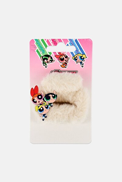 The Powerpuff Girls Soft Faux Fur Hair Claw Clip, Beige