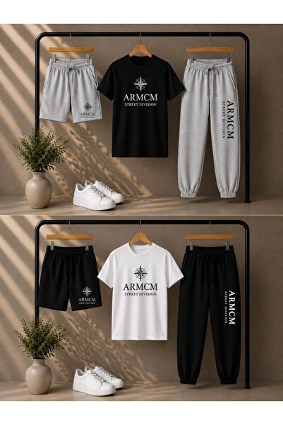 armicem ARMCM Unisex Baskılı 2’li Kombin Şortlu & Eşofman Altı Takım | 6 Parça |