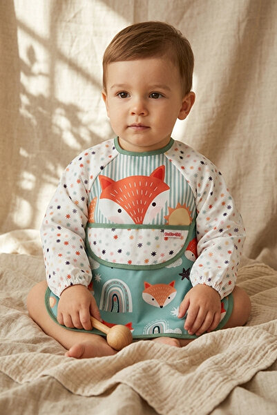 Babydonat Foxie Dream Waterproof Long Sleeve Baby Bib 6-24 Months - Blw Compa...