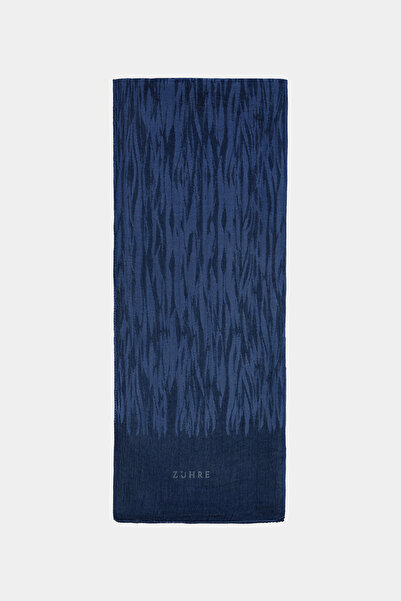 Zühre Wave Patterned A.Navy Blue Shawl 0056