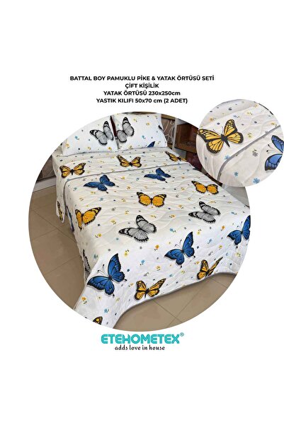 ETE HOMETEX Etehometex King Size Cotton Quilted Bedspread Set