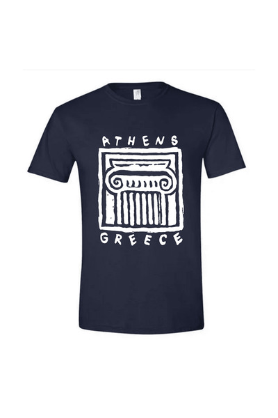 GILDAN Κοντομάνικο βαμβακερό μπλουζάκι Αθήνα Ελλάδα - ΣΚΟΥΡΟ ΜΠΛΕ, XL