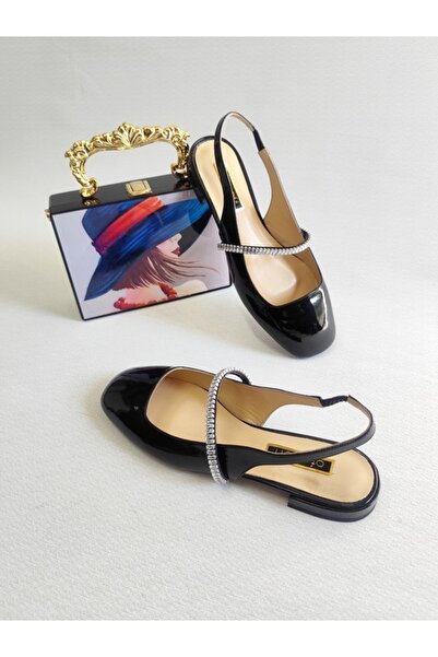 Of&Off Women's Patent Leather Stone-Detail Casual Shoes
