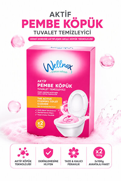 Wellnax breeze refresh Aktif Pembe Köpük Tuvalet Temizleyici Kireç Çözücü 2x1...