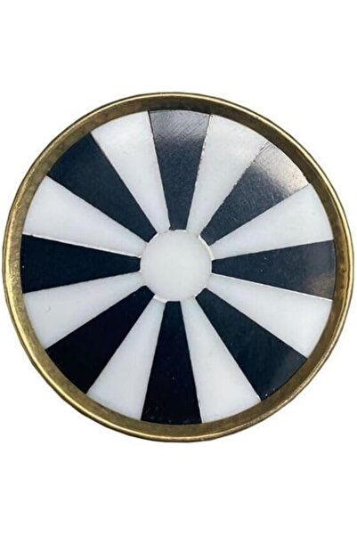 Yıldızan TAMGÜN DIAMETRU 40mm MÂNER BUTON GALBEN/PĂTRULĂ DE PIATRĂ NATURALĂ T...