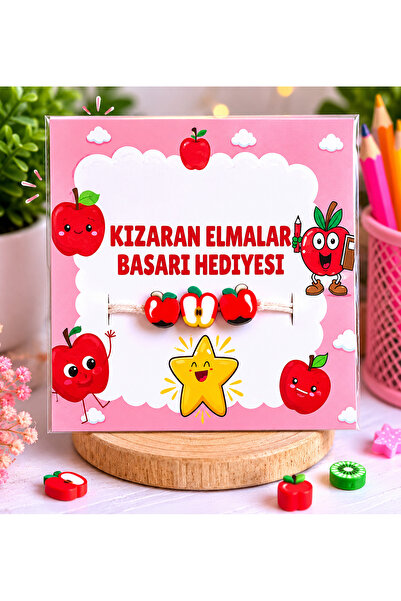 Blondcoo Trend Karne hediyesi 1. sınıf kızaran elmalar başarı bilekliği