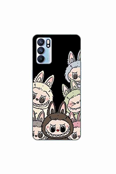 OEM Husa compatibila cu Oppo Reno6 5G Silicon Gel Tpu Model Labubu Pattern Black