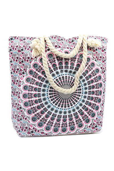 Ancient wisdom Geantă Mandala cu Mânere din Frânghie – Stil Boho-Chic, 46cm x...