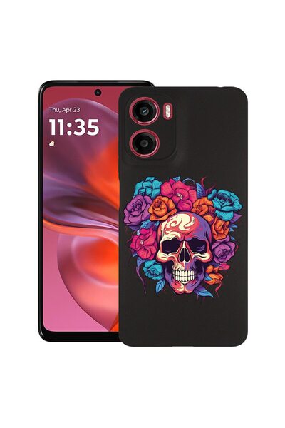 bestcase Калъф за Motorola Moto E15 / Moto G05, Цветове на мечтите - Череп и ...