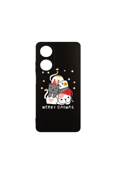 bestcase Тънък силиконов калъф 0.8ММ, съвместим с OPPO A60, Merry Catmas, Защ...