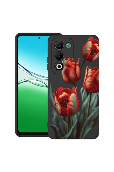 bestcase ¬Æ Husa TPU Ultra Slim Compatibila cu OPPO A5, Floral - Red Tulip, 2...