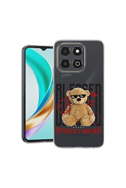 bestcase Прозрачен тънък силиконов калъф, съвместим с Honor X6c, Мече Благосл...