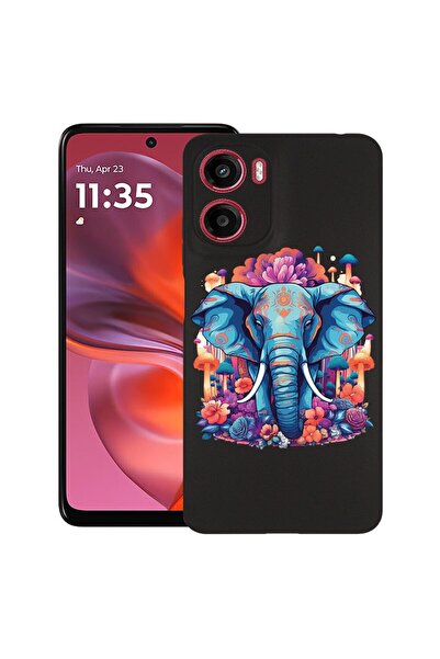 bestcase Калъф за Motorola Moto E15 / Moto G05, Цветове на мечтите - Слон, Тъ...