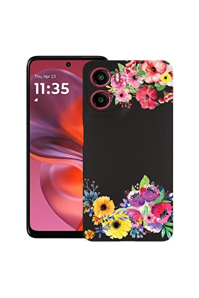 bestcase ¬Æ Husa pentru Motorola Moto E15 / Moto G05, Flowers, Slim Silicon 0...