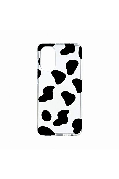 bestcase Θήκη σιλικόνης, Συμβατή με Motorola Moto G62 5G, Μαύρη αγελάδα, Ανθε...