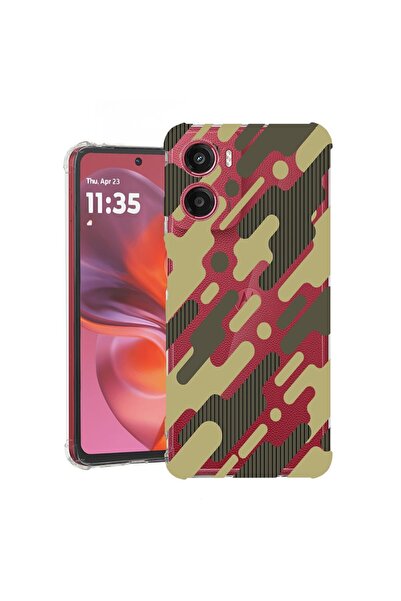 bestcase ¬Æ Husa compatibila Motorola Moto E15, Anti Shock 1.5MM, Green Camou...