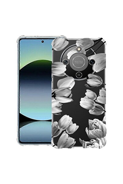 bestcase Husă Antișoc Compatibilă cu Honor Magic8 Lite, Floral - Lalea Neagră...