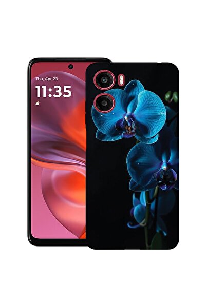 bestcase Калъф за Motorola Moto G06 с дизайн  "Синя орхидея ", TPU матов ултр...