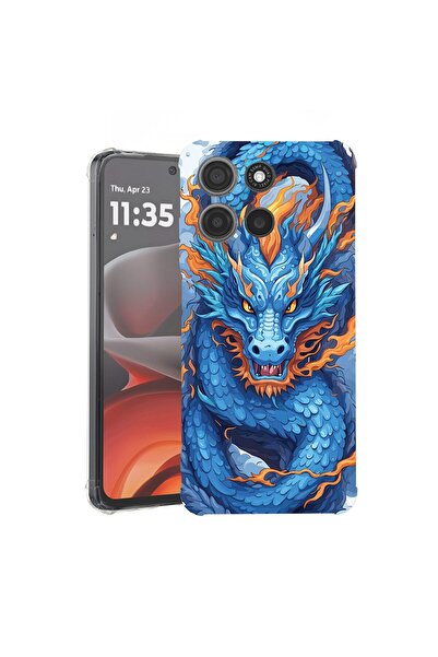 bestcase Αντικραδασμική Θήκη για Motorola Edge 60 Pro με Σχέδιο Μπλε Δράκου, ...