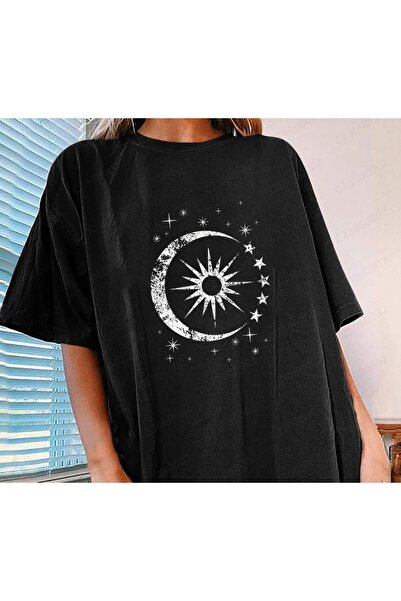 bellanova Oversize Minimalist Graphic Printed Short Sleeve T-Shirt