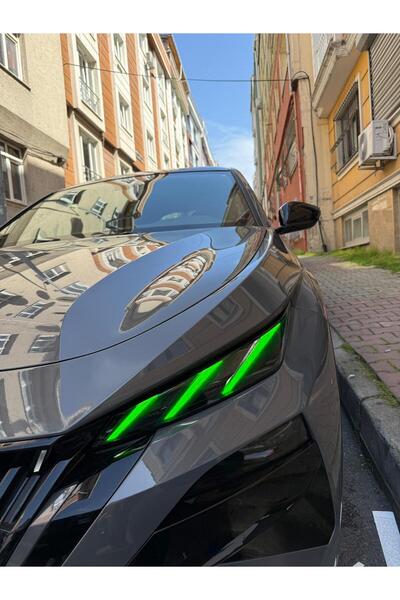 Ark Sticker Peugeot 408 2026 Gündüz Led Sticker Set Yeşil