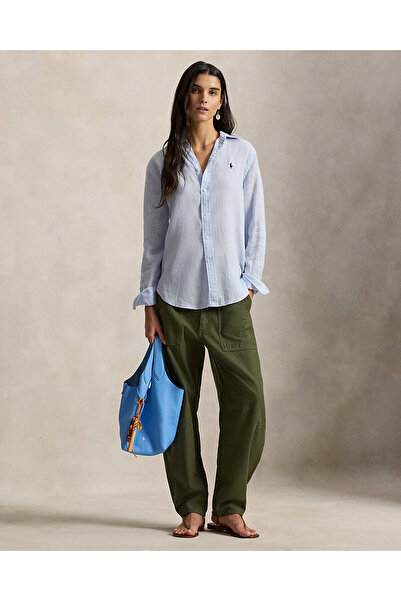 Ralph Lauren Black Label Pony İşlemeli Özel Kesim Keten Gömlek. 100044088.