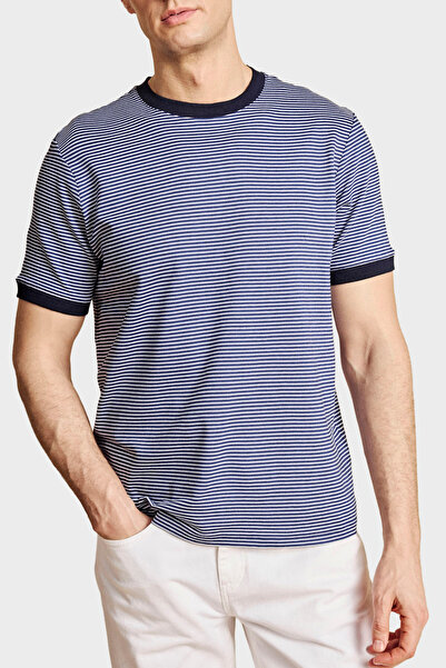 BROOKS BROTHERS Tricou cu dungi și guler rotund pentru bărbați BBSS26MTS022157