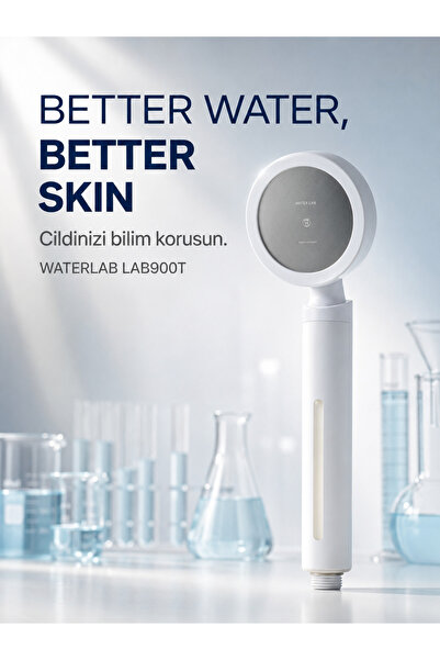 watalina Filtreli Duş Başlığı Pas Kireç Larva Giderici Beyaz LAB900T-WH