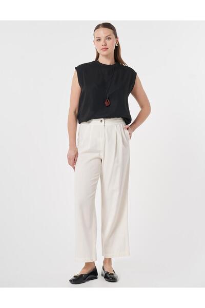 KYR Pleated Lyocell Trousers Ecru