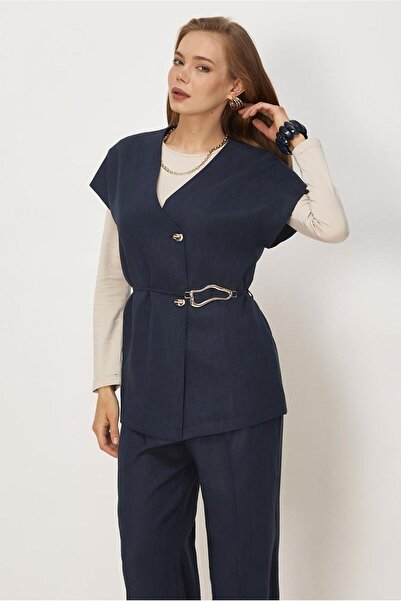 Alvina Belted Linen Suit 46528