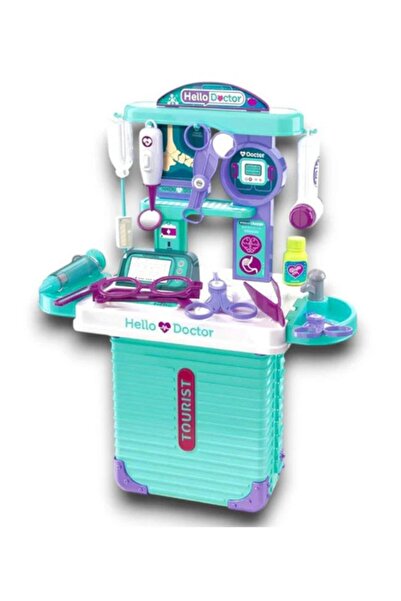DAT Portable Doctor Playset Trolley Suitcase Medical Kit For Kids Pretend Pla...