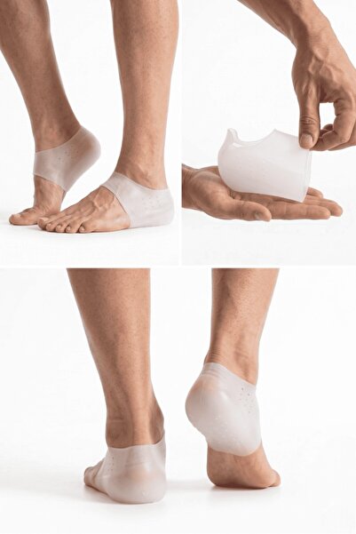Peddy 5 cm Silikon Boy Uzatıcı Çorap Gizli Topuk Yükseltici Tabanlık Beyaz - 1 Çift
