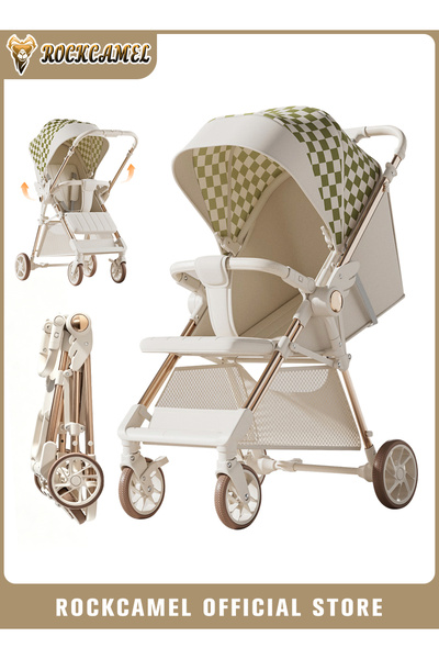 ROCKCAMEL Stylish Travel Baby Stroller, Reversible & Easy Foldable Baby Pushc...