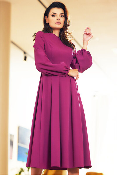 Awama Women's awama dress, Polyester, A595 - Plum, XL INTL