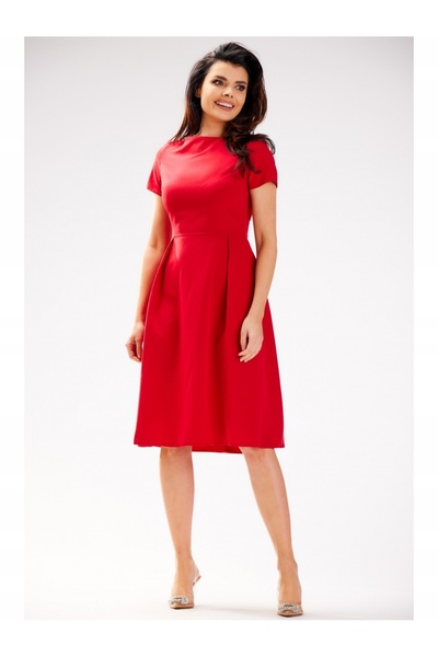 Awama Women's dress awama, Polyester, A592 - Red -, XL INTL