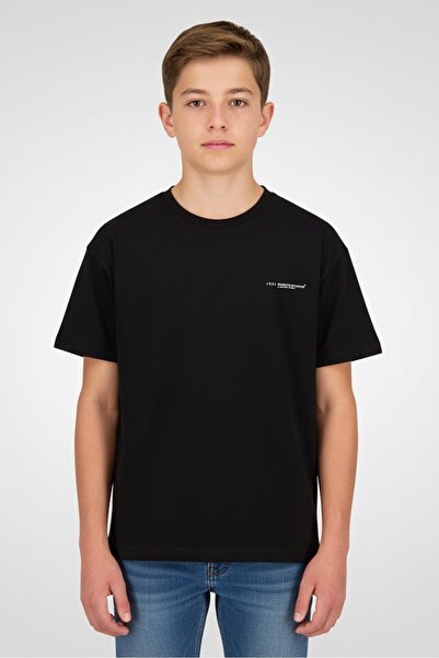 Irasuto Studios Kids Boy Crew Neck Short Sleeve Embroidered Logo T-Shirt, Black