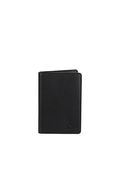 BUENO Black Leather Unisex Card Holder
