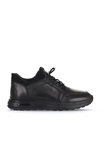 BUENO Black atlas-flotter leather men's casual shoes