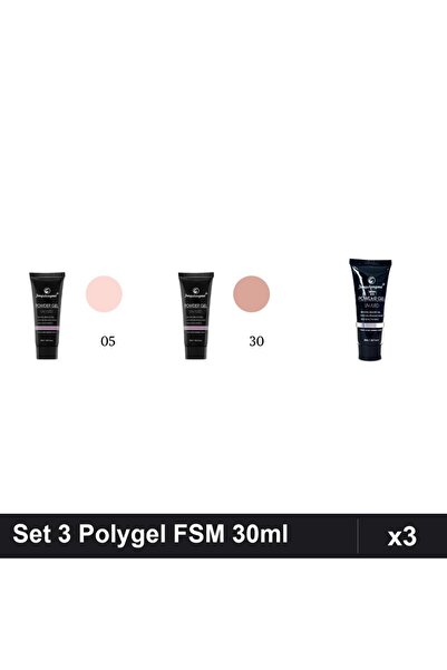 FSM Set 3 Polygel 30ml - Nr.05, Nr.30, Nr.23 - Constructie Unghii